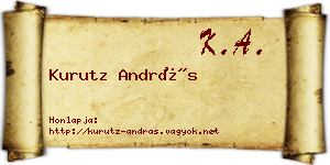 Kurutz András névjegykártya