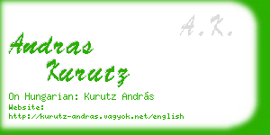 andras kurutz business card