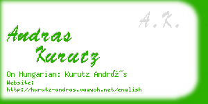 andras kurutz business card